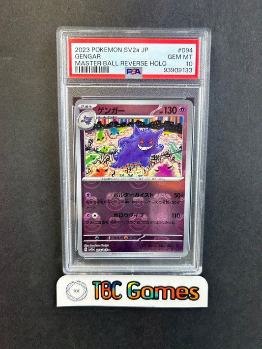 Gengar 151 sv2a Master Ball Reverse Holo #094 Japanese PSA 10