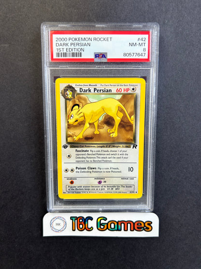 Dark Persian Team Rocket 1st Edition #42 PSA 8
