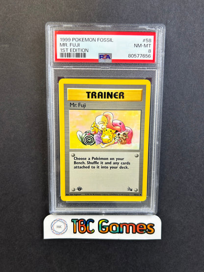 Mr. Fuji Fossil 1st Edition #58 PSA 8