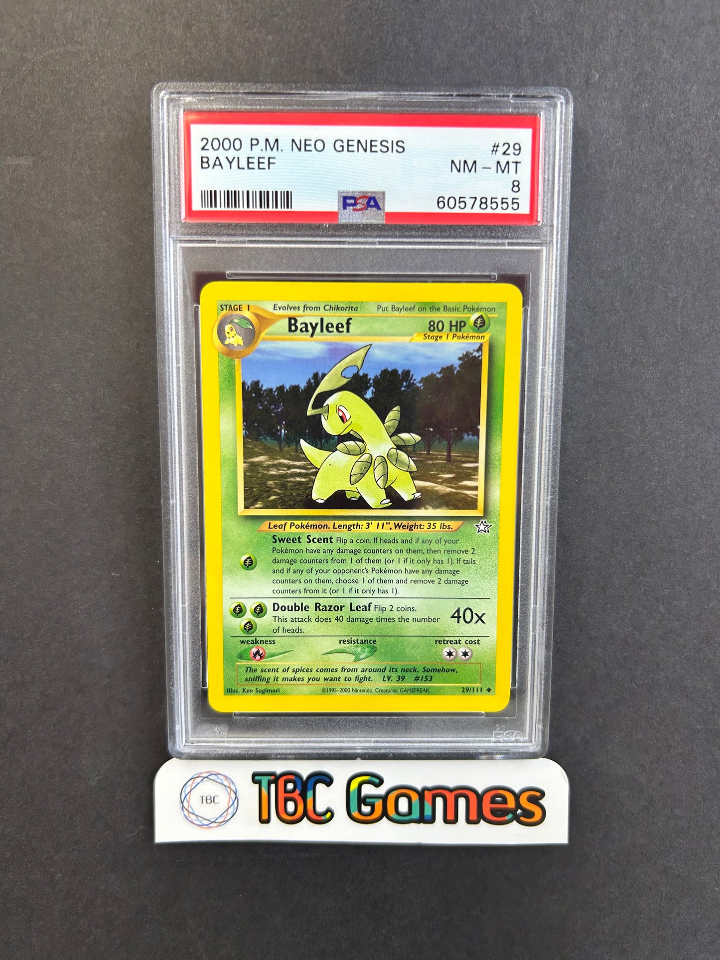 Bayleef Neo Genesis #29 PSA 8