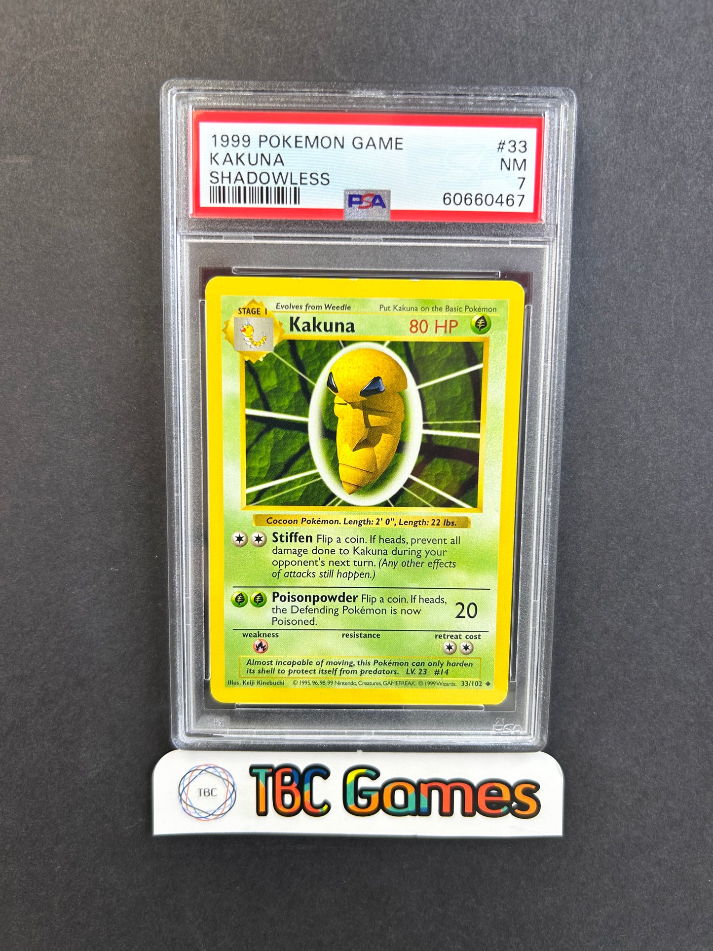 Kakuna Base Set Shadowless #33 PSA 7