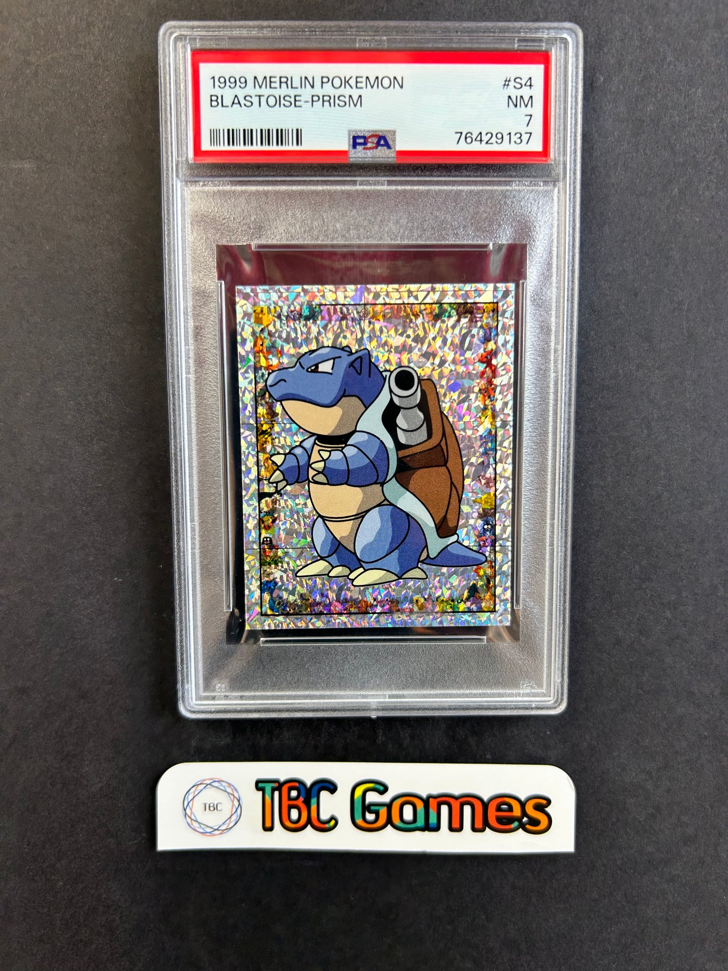 Blastoise Merlin Prism Sticker S4 PSA 7