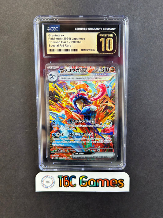 Greninja ex Crimson Haze sv5a #090 Japanese Pristine Black Label CGC 10