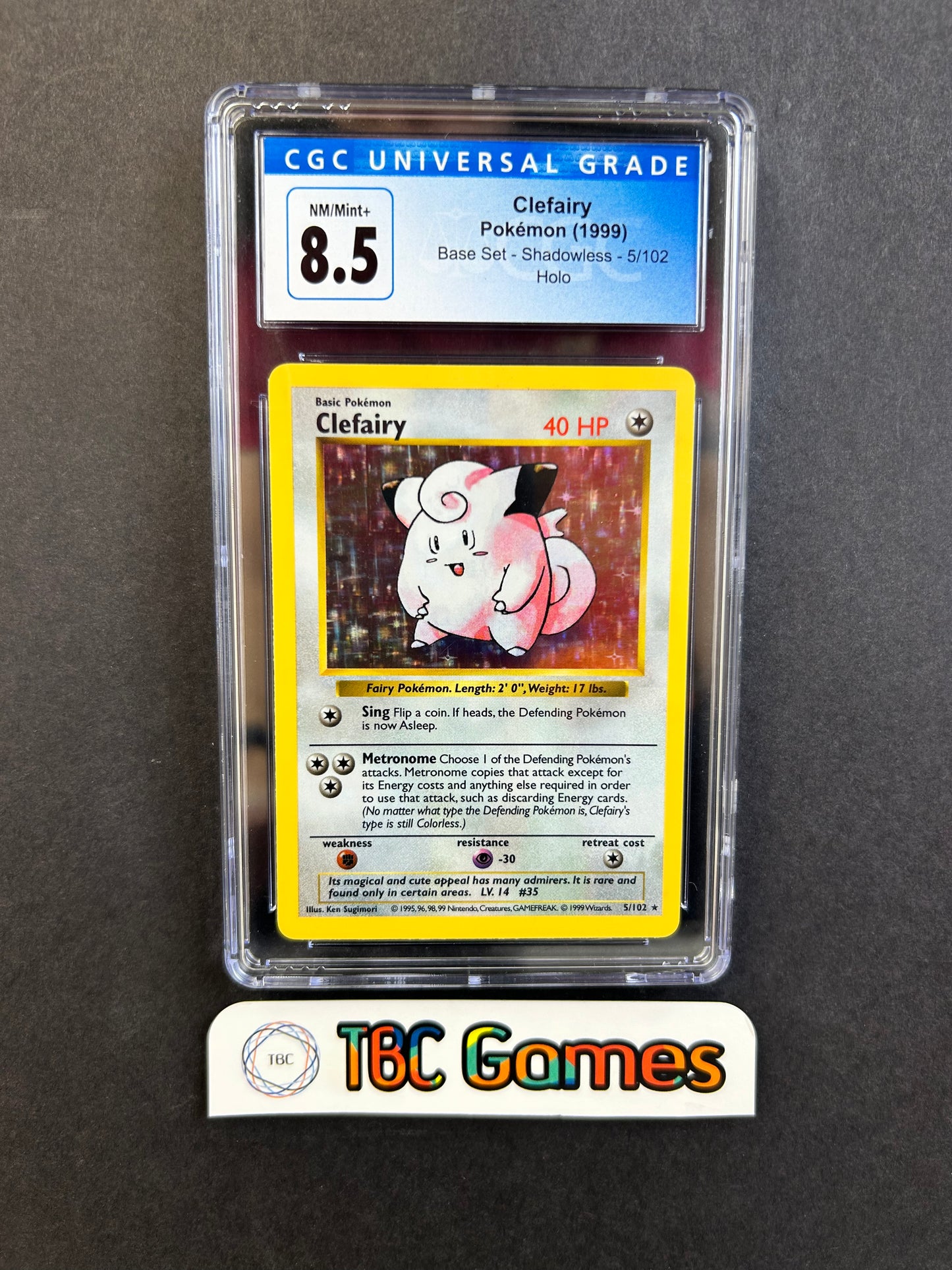 Clefairy Base Set Shadowless Holo #5 CGC 8.5