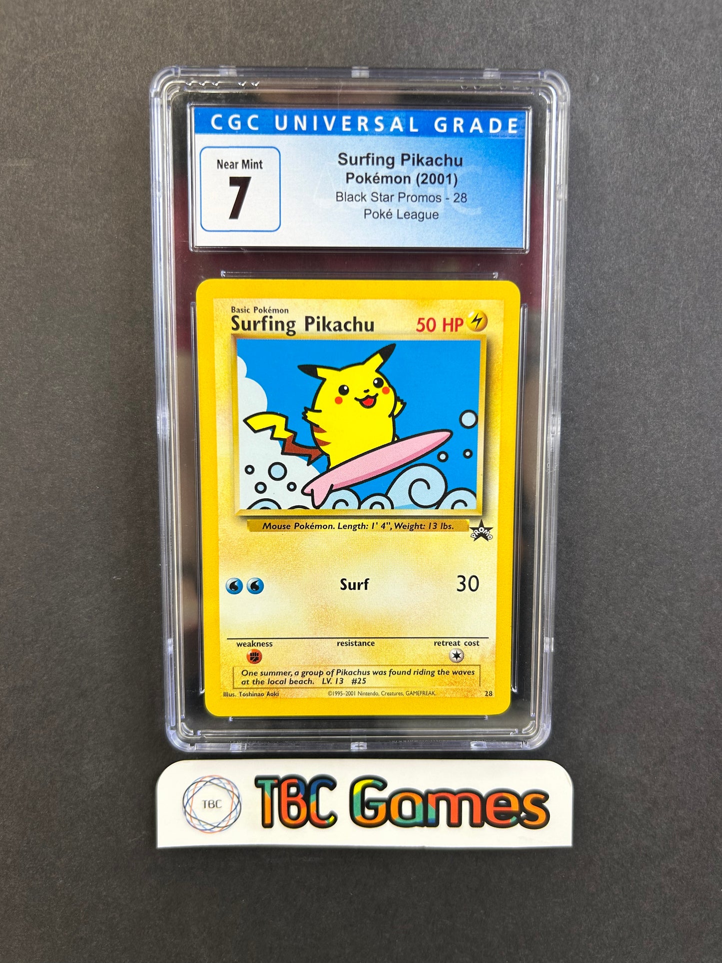 Surfing Pikachu Black Star Promo #28 CGC 7
