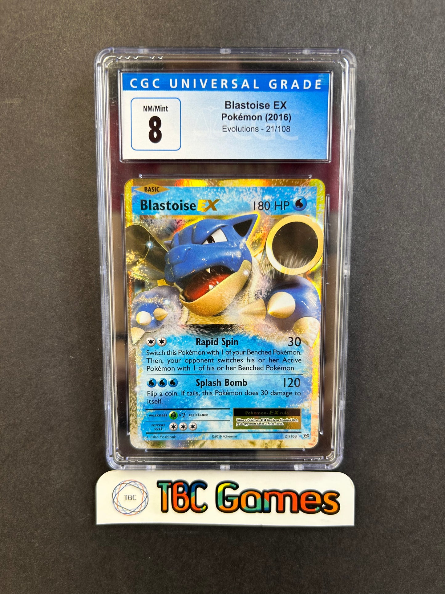 Blastoise EX Evolutions #21 CGC 8