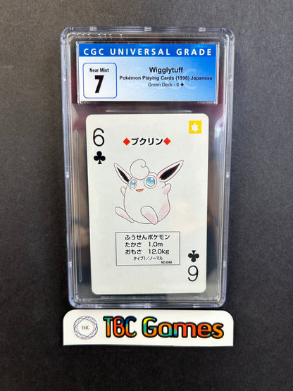 Wigglytuff Playing Card Green Deck 6 Clubs Japanese CGC 7