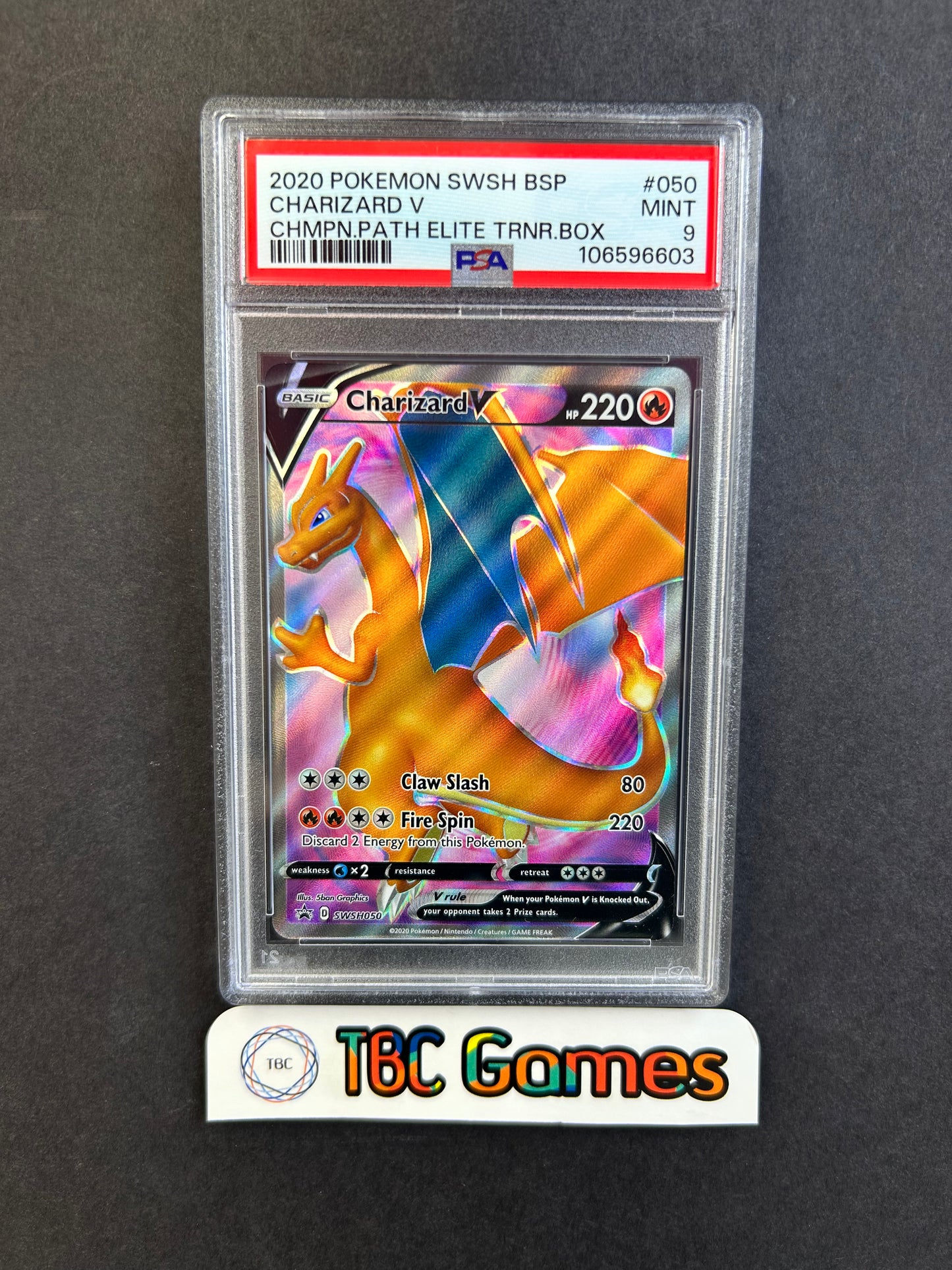 Charizard V Champion's Path ETB SWSH050 PSA 9