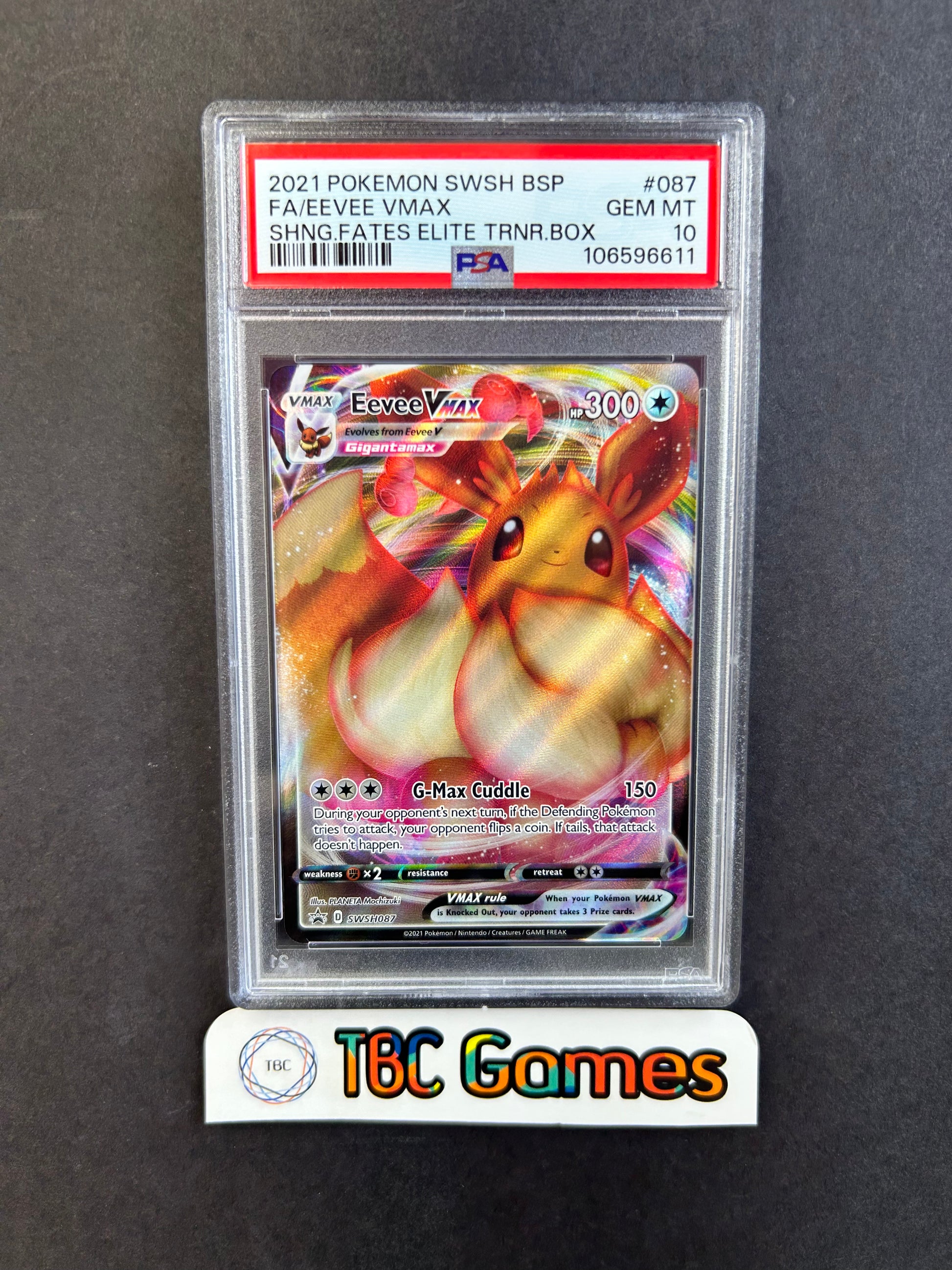 Eevee VMAX SWSH087 Shining Fates ETB PSA 10 – TBC Games
