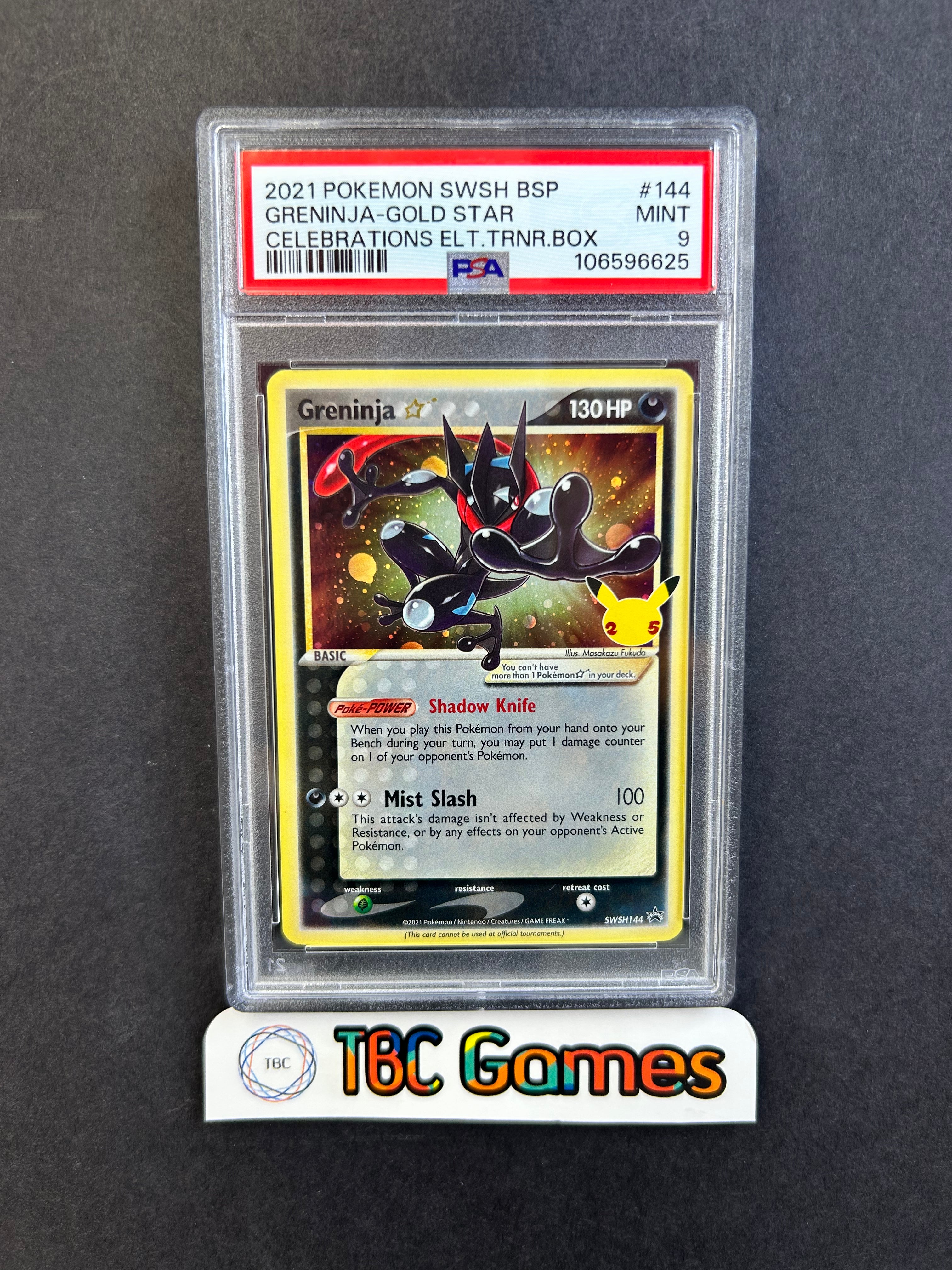 Greninja Gold Star Celebrations ETB SWSH144 PSA 9 – TBC Games