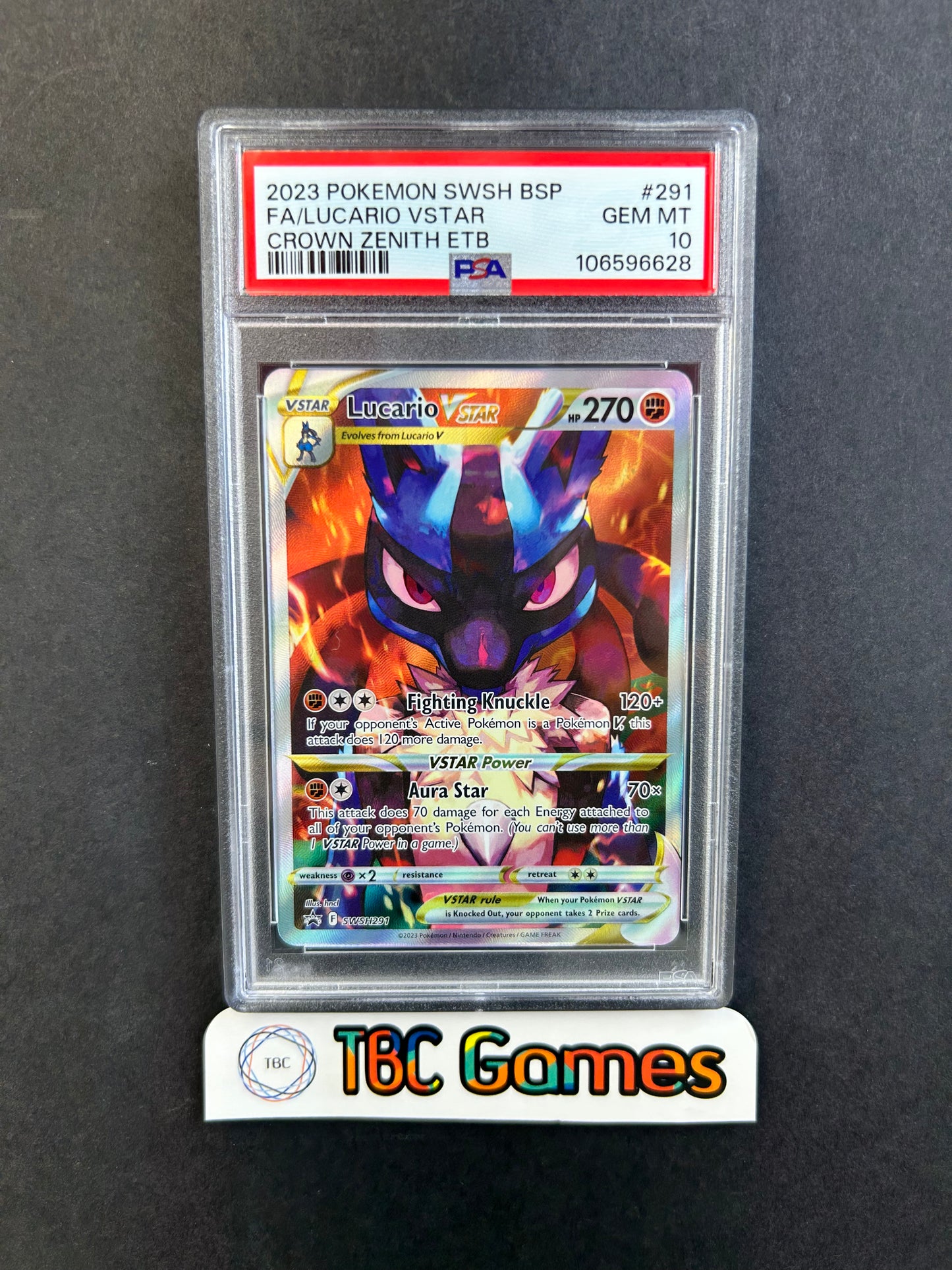 Lucario VSTAR Crown Zenith ETB SWSH291 PSA 10