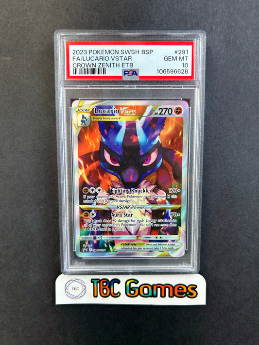 Lucario VSTAR Crown Zenith ETB SWSH291 PSA 10