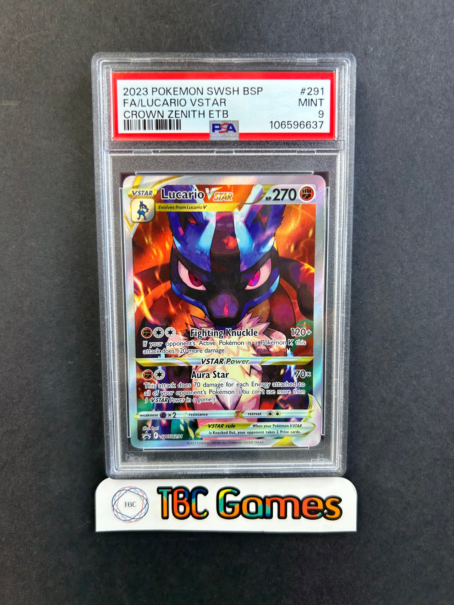 Lucario VSTAR Crown Zenith ETB SWSH291 PSA 9