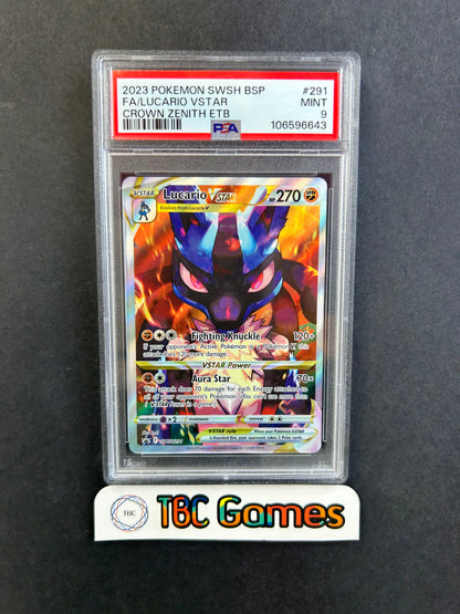 Lucario VSTAR Crown Zenith ETB SWSH291 PSA 9