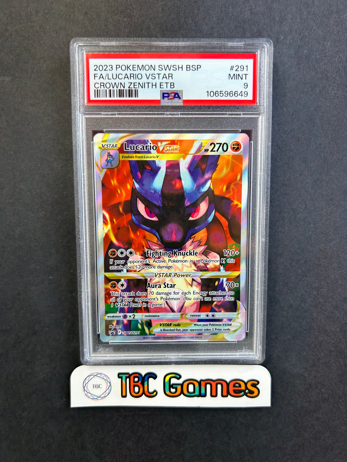 Lucario VSTAR Crown Zenith ETB SWSH291 PSA 9