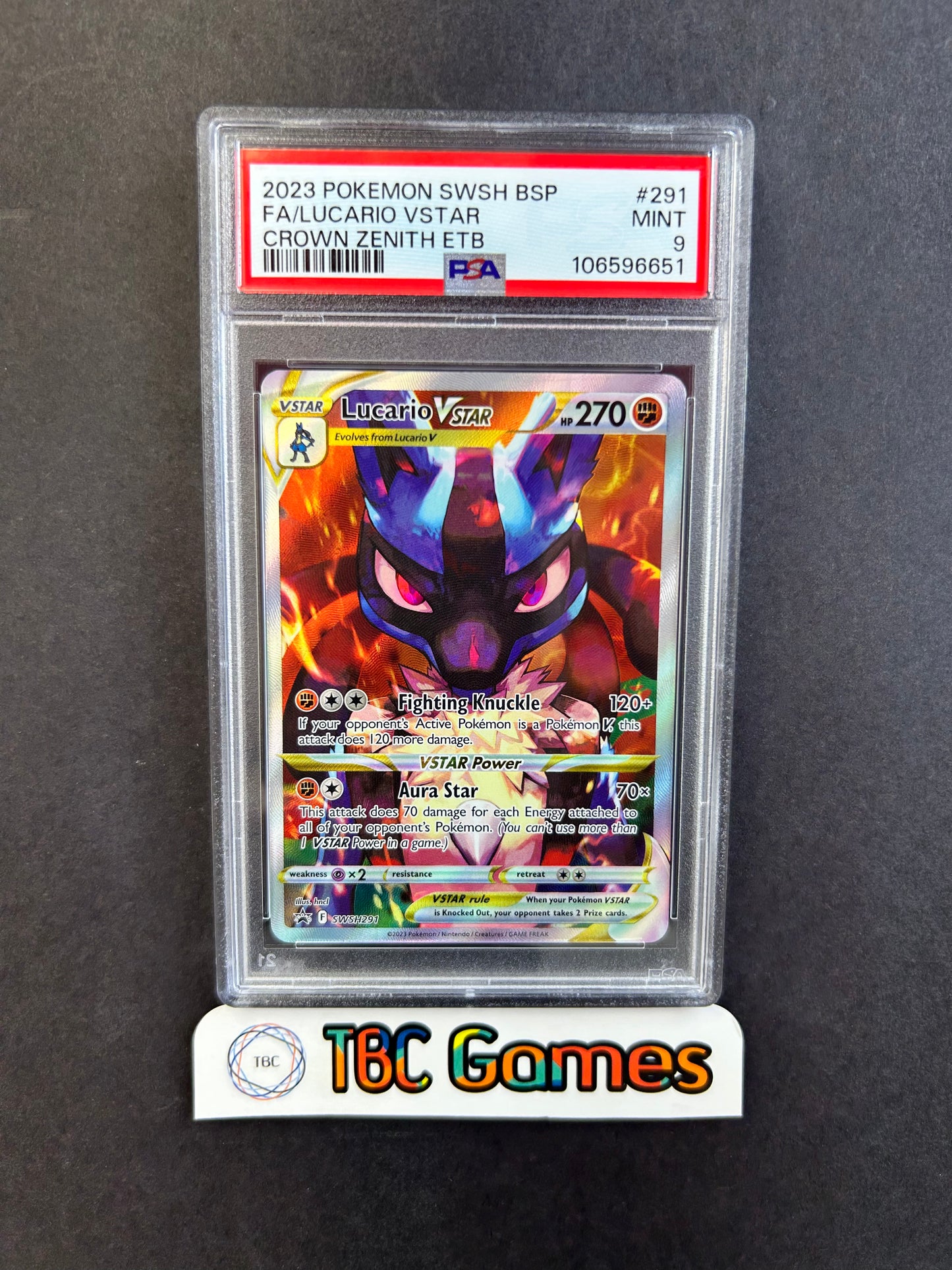 Lucario VSTAR Crown Zenith ETB SWSH291 PSA 9