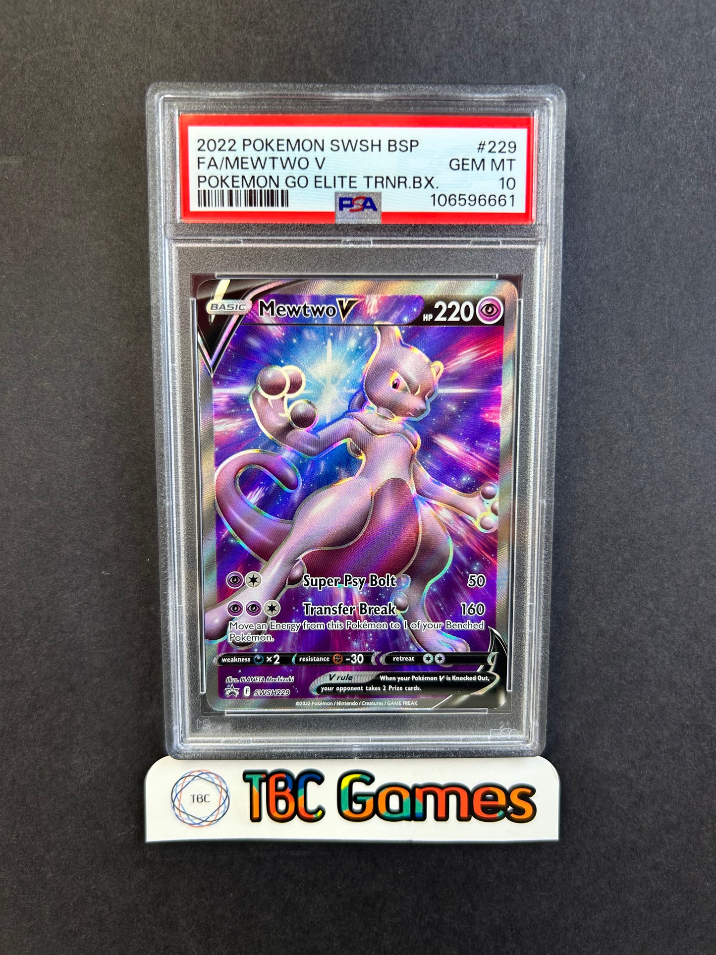 Mewtwo V Pokemon GO ETB SWSH229 PSA 10