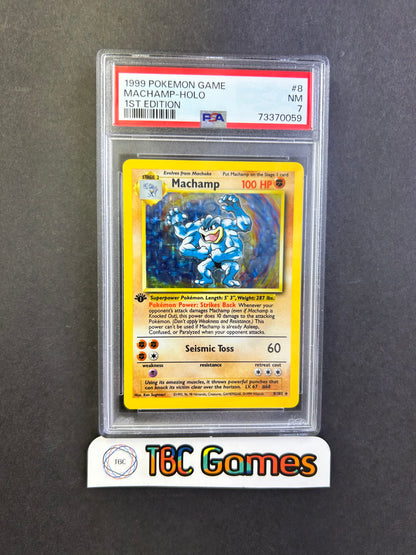 Machamp Base Set 1st Edition Holo #8 PSA 7