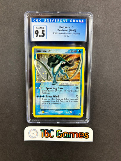 Suicune Gold Star Unseen Forces #115 Blue CGC 9.5