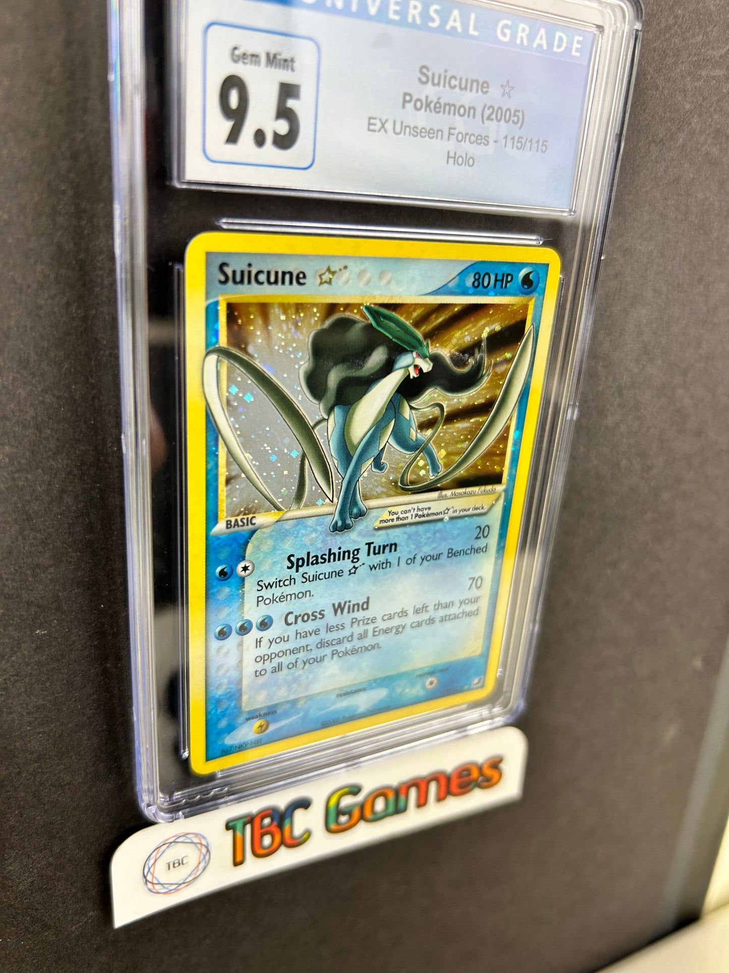 Suicune Gold Star Unseen Forces #115 Blue CGC 9.5