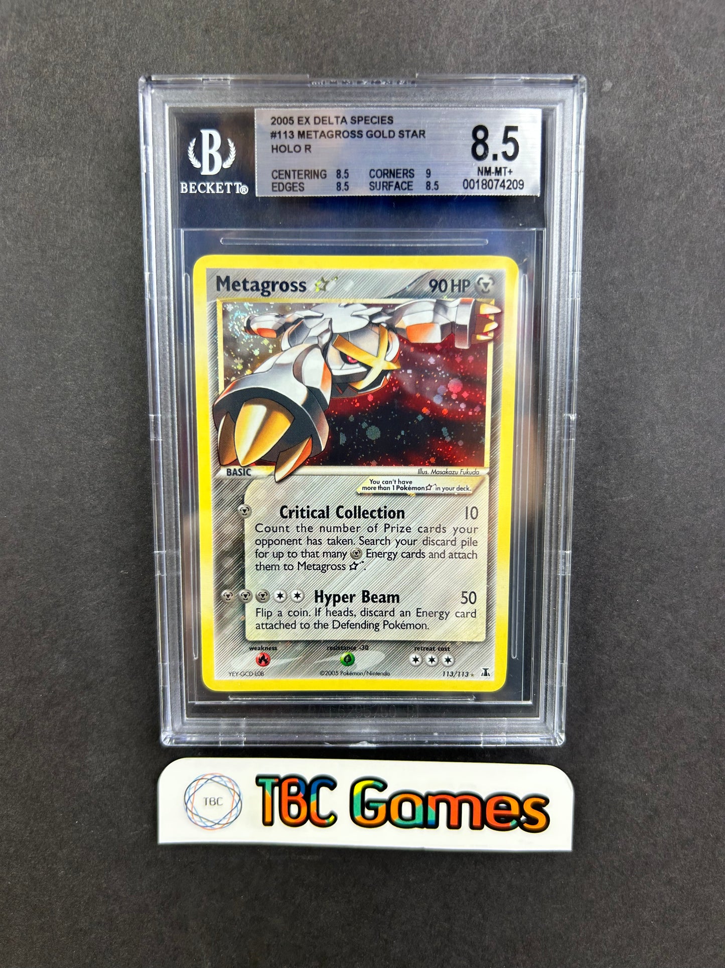 Metagross Gold Star Delta Species #113 BGS 8.5