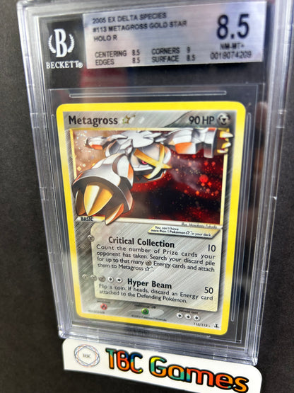 Metagross Gold Star Delta Species #113 BGS 8.5