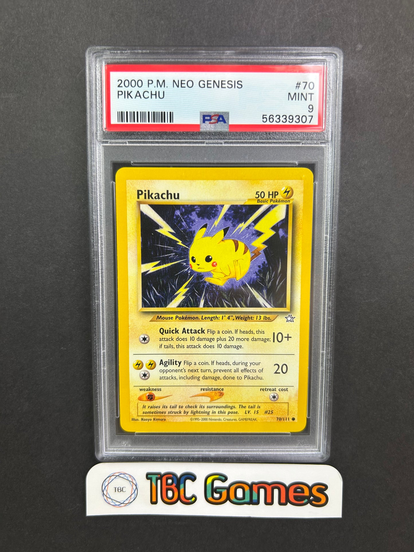 Pikachu Neo Genesis #70 Unlimited PSA 9