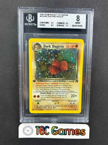 Dark Dugtrio Team Rocket 1st Edition Holo #6 BGS 8