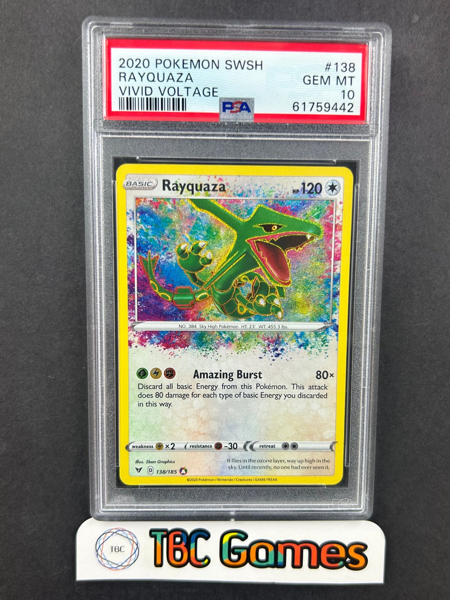 Rayquaza Vivid Voltage Amazing Rare #138 PSA 10