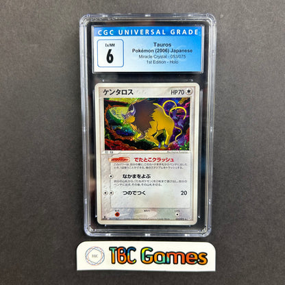 Tauros Miracle Crystal 1st Edition Holo #053 Japanese CGC 6