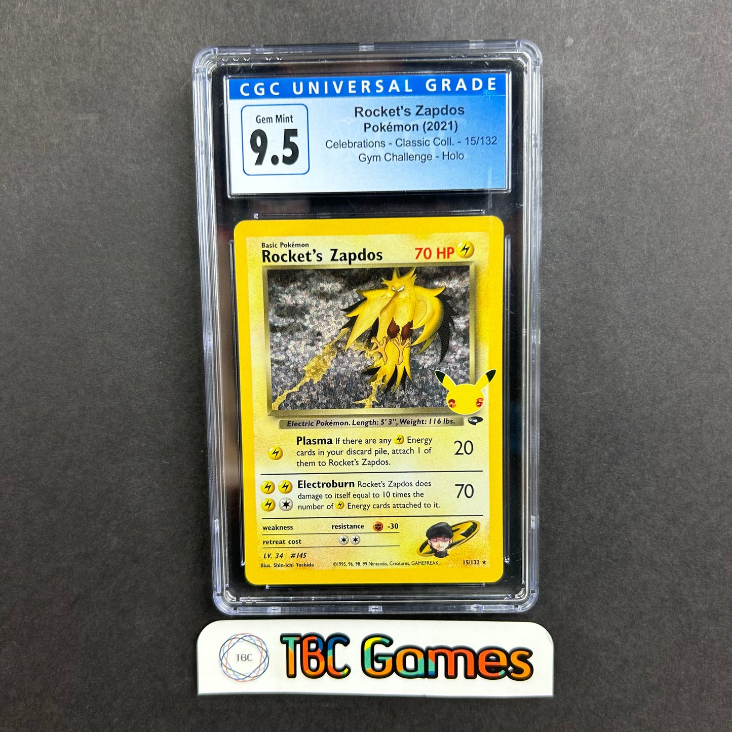 Rocket's Zapdos Celebrations Classic Collection #15 CGC 9.5
