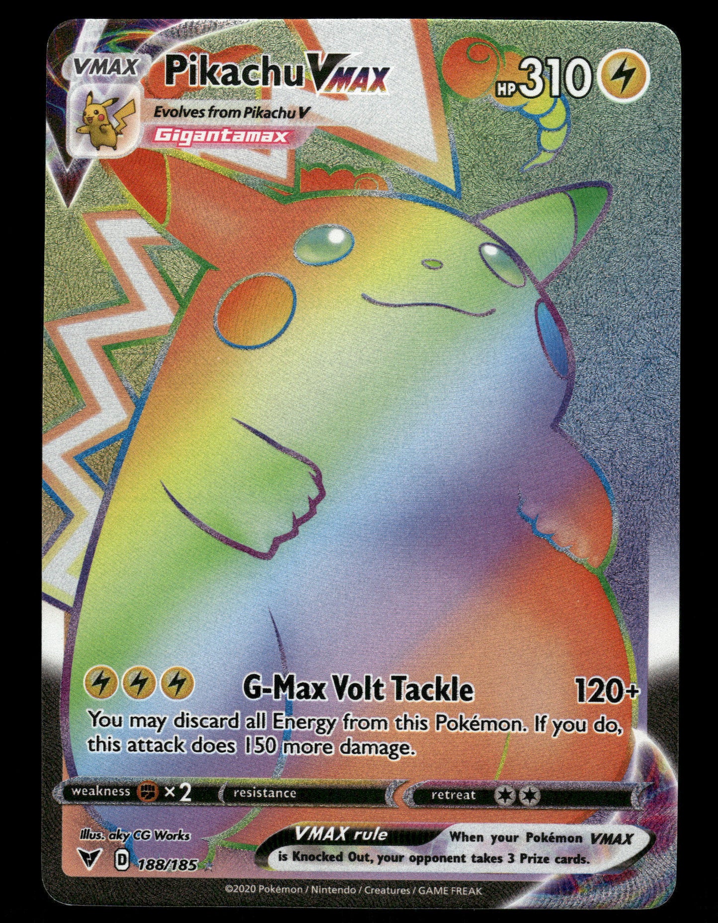 [NM] Pikachu VMAX Vivid Voltage #188 Rainbow