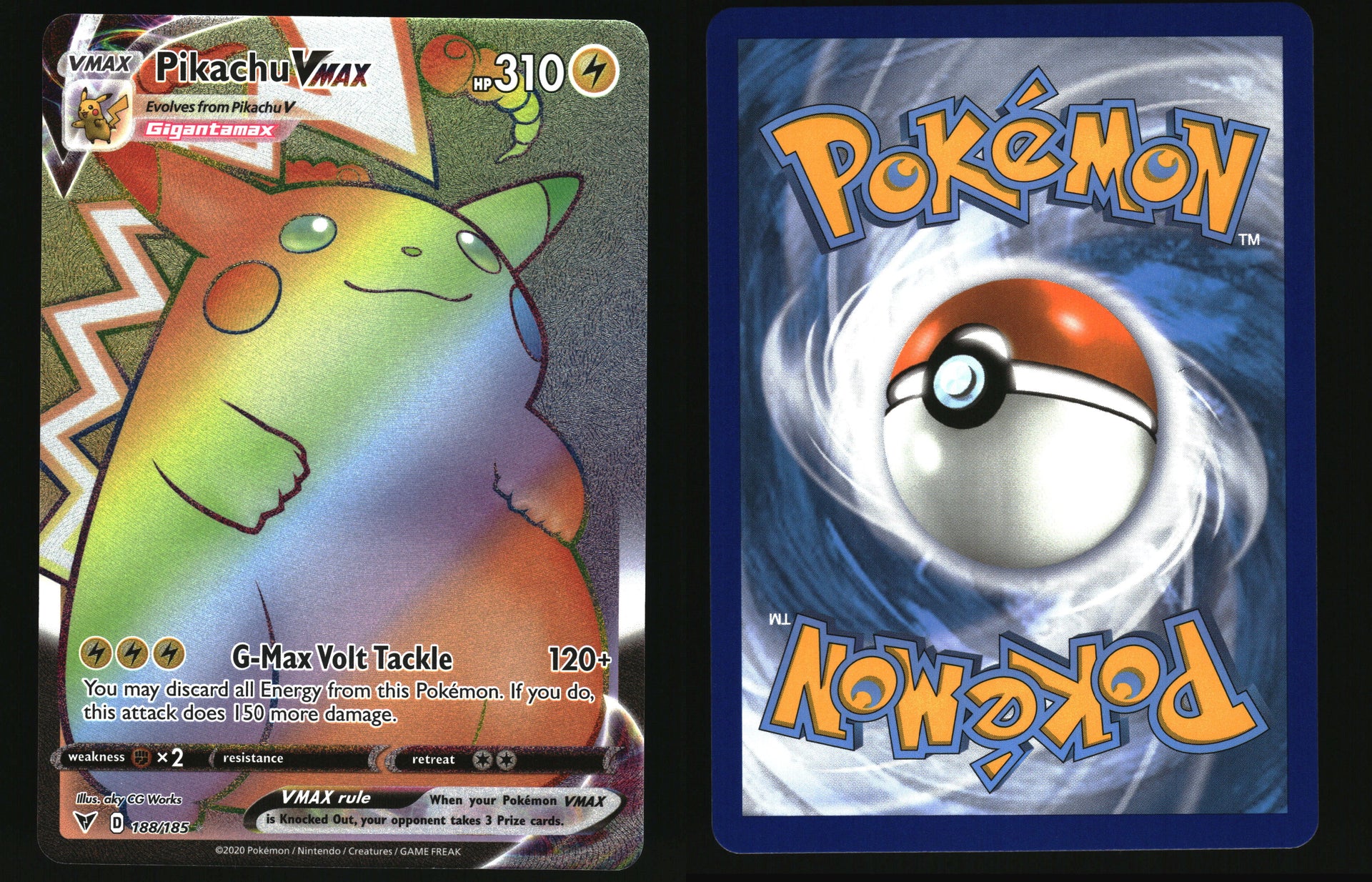 NM] Pikachu VMAX Vivid Voltage #188 Rainbow  TBC Games