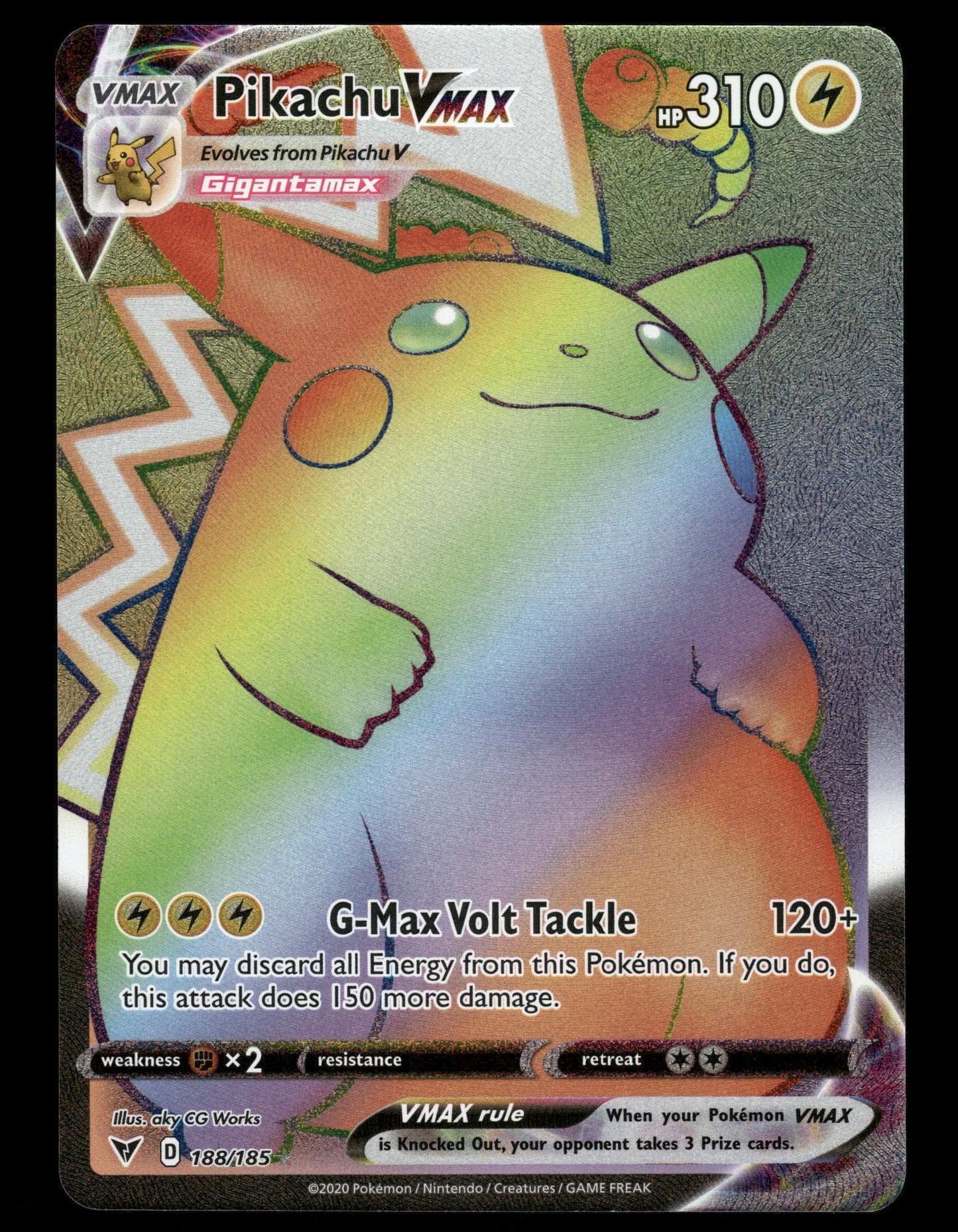 [NM] Pikachu VMAX Vivid Voltage #188 Rainbow