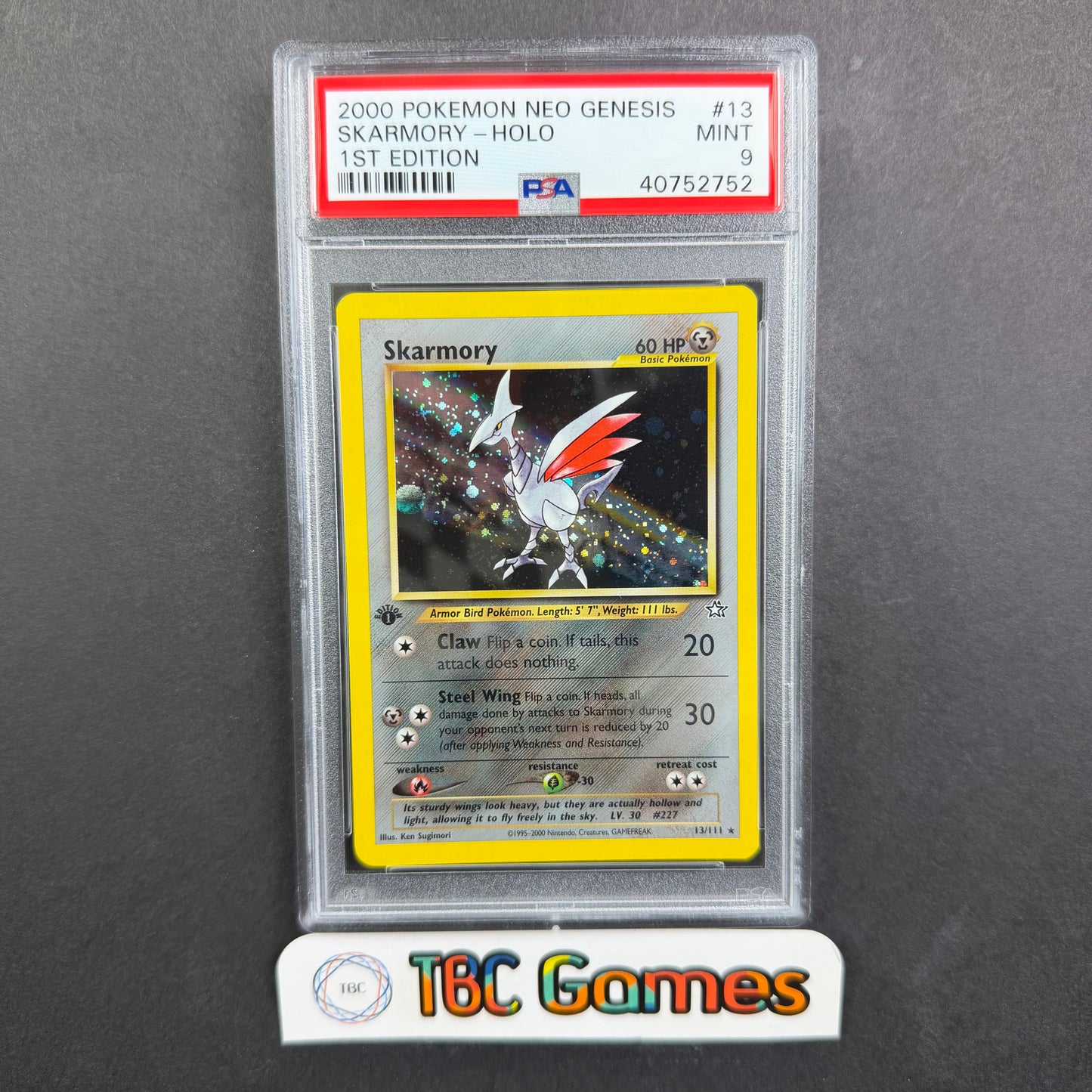 Skarmory Neo Genesis 1st Edition Holo #13 PSA 9