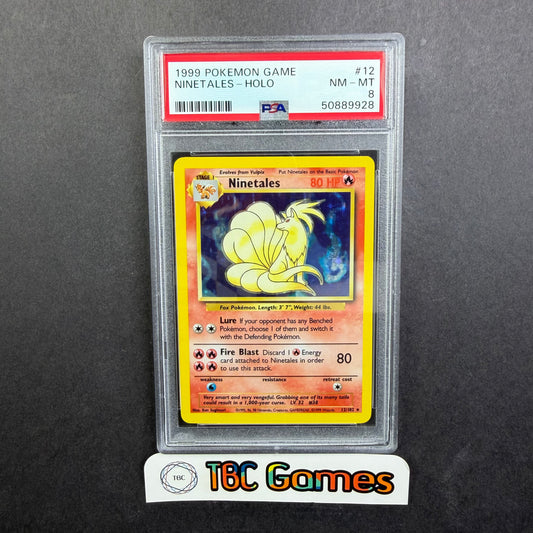 Ninetales Base Set Unlimited Holo #12 PSA 8