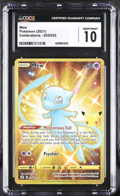 basic mew pokemon card value Mew Celebrations 025/025 CGC 10 – TBC Games