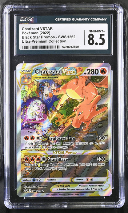 Charizard VSTAR Black Star Promos SWSH262 CGC 8.5 TBC Games Charizard VSTAR Black Star Promos SWSH262 CGC 8.5 TBC Games