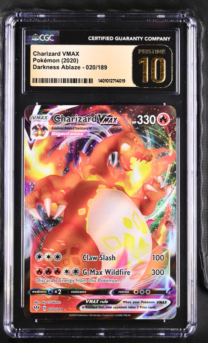 Charizard VMAX Darkness Ablaze 020/189 Pristine CGC 10 TBC Games Charizard VMAX Darkness Ablaze 020/189 Pristine CGC 10 TBC Games