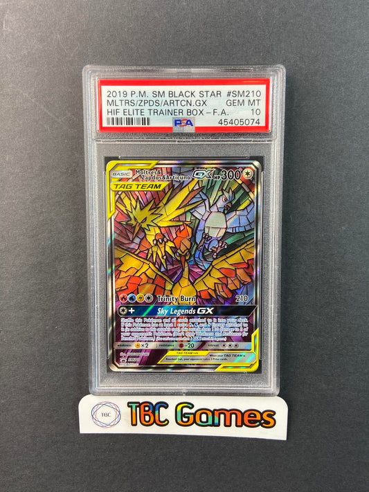 Moltres & Zapdos & Articuno GX Black Star Promo SM210 PSA 10