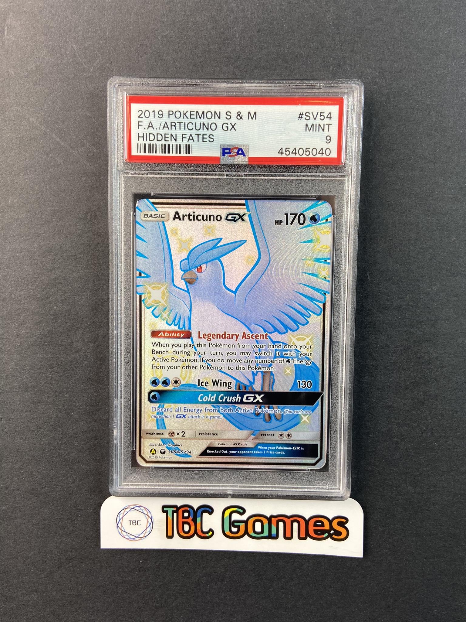 Articuno GX Hidden Fates SV54 PSA 9