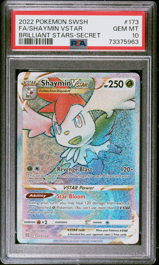Shaymin VSTAR Brilliant Stars 173/172 PSA 10