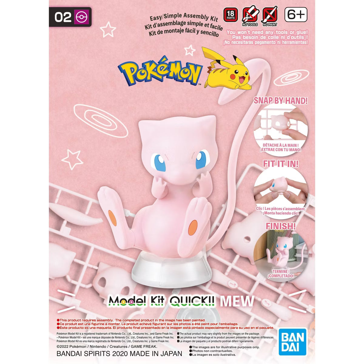 Bandai Pokemon Mew Quick Model Kit Action Figure