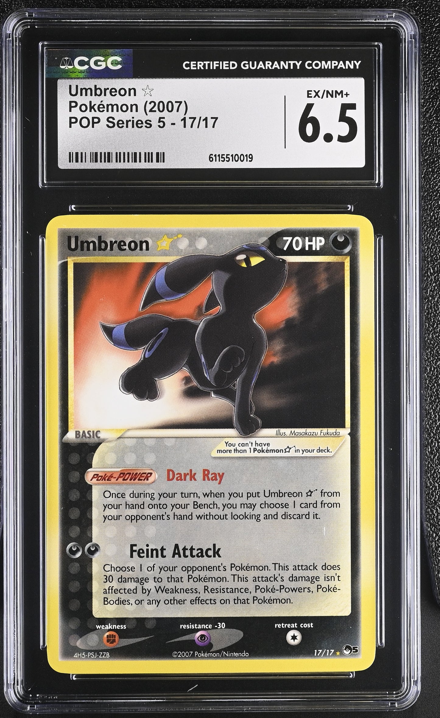 Umbreon Gold Star Pop Series 5 #17 CGC 6.5