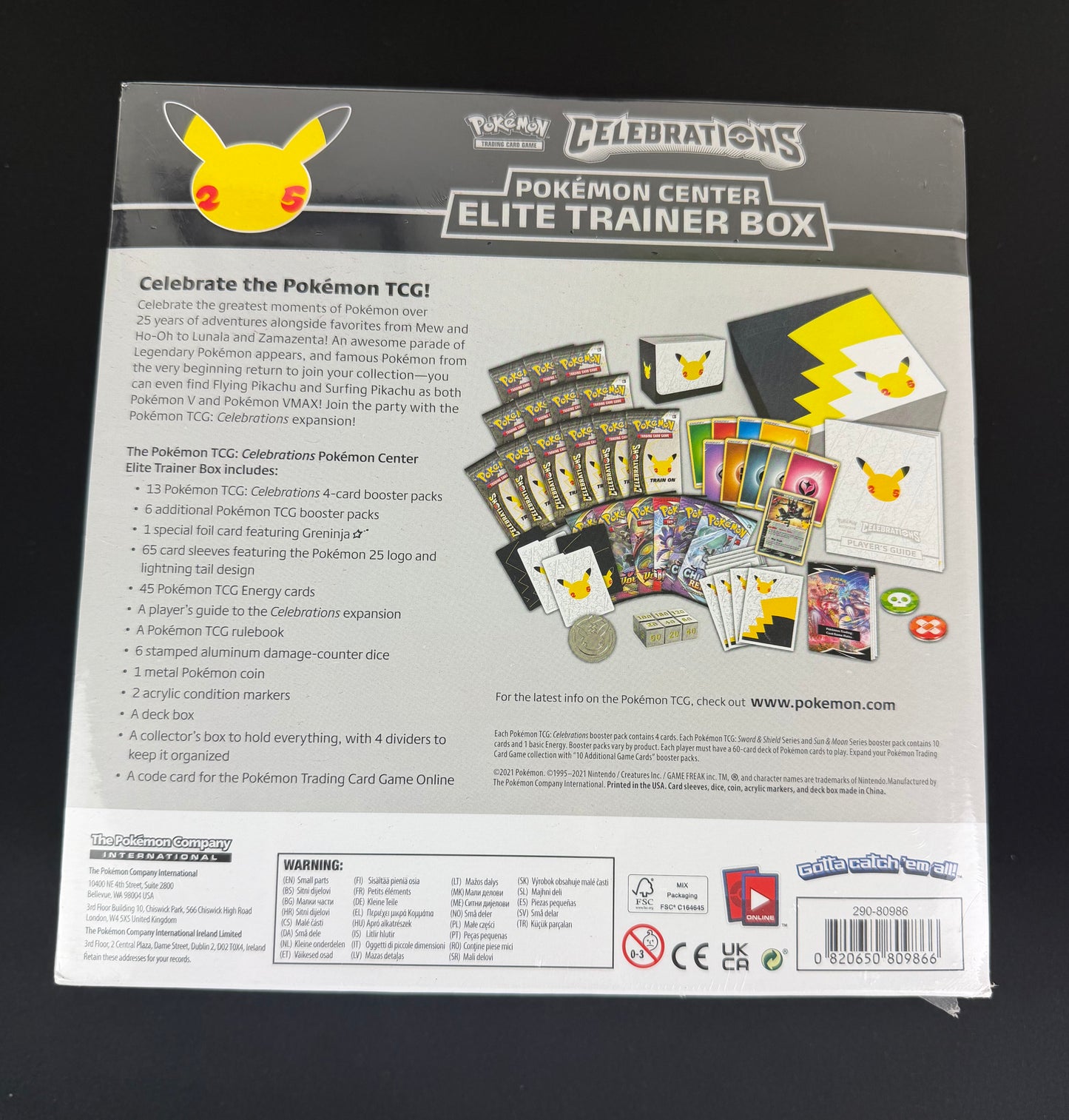 Pokemon TCG: Sword & Shield - Celebrations Pokemon Center Elite Trainer Box
