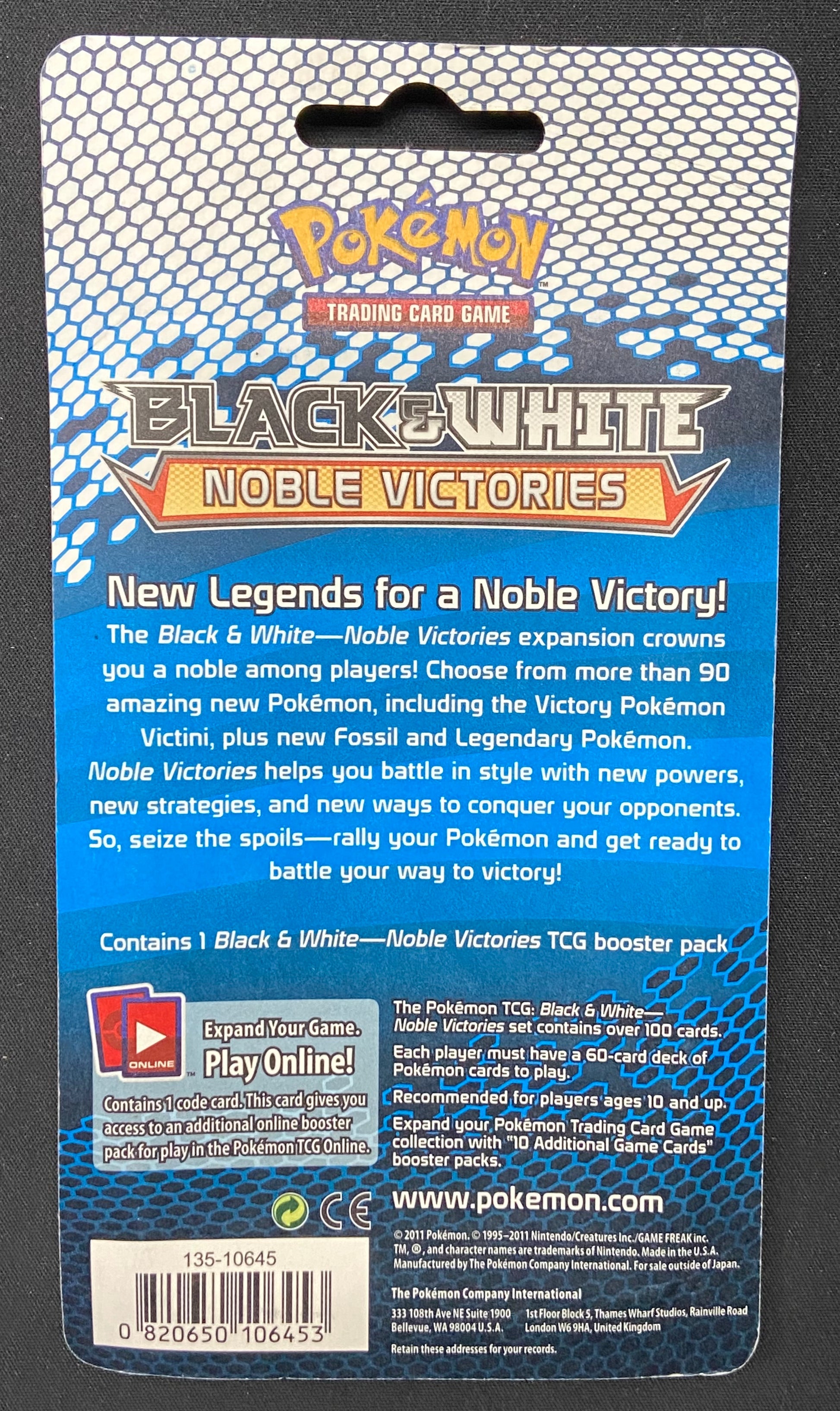 Pokemon TCG: Black & White - Noble Victories Blister Pack TBC Games Pokemon TCG: Black & White - Noble Victories Blister Pack TBC Games