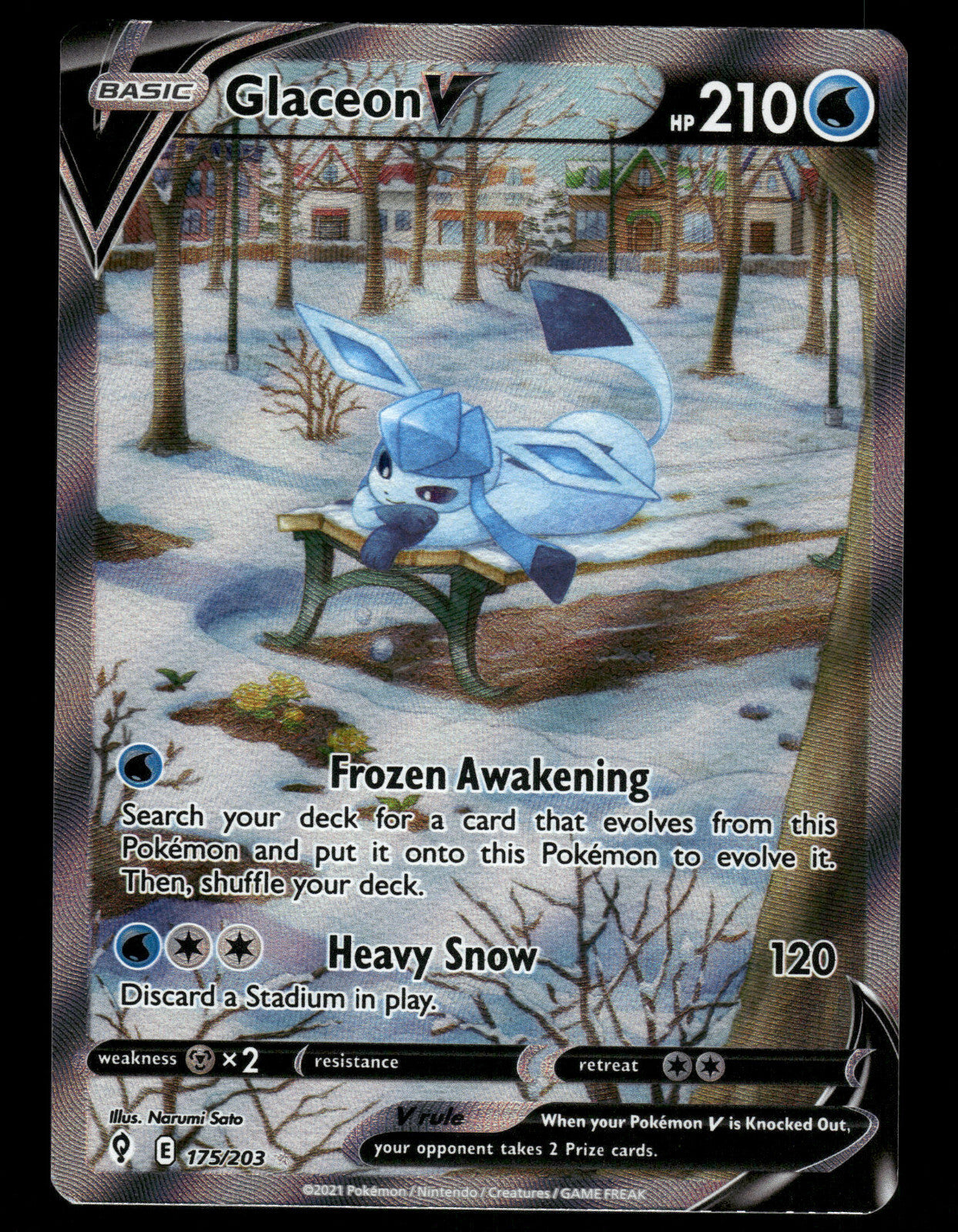 [NM] Glaceon V Evolving Skies Alt Art #175