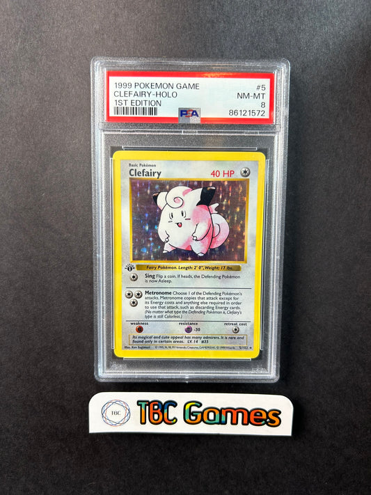 Clefairy Base Set 1st Edition Shadowless Holo 5/102 PSA 8