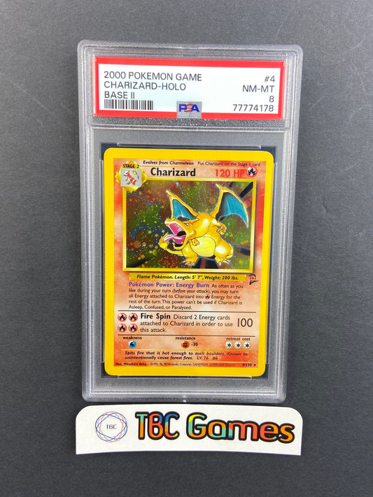 Charizard Base Set 2 Holo 4/130 PSA 8