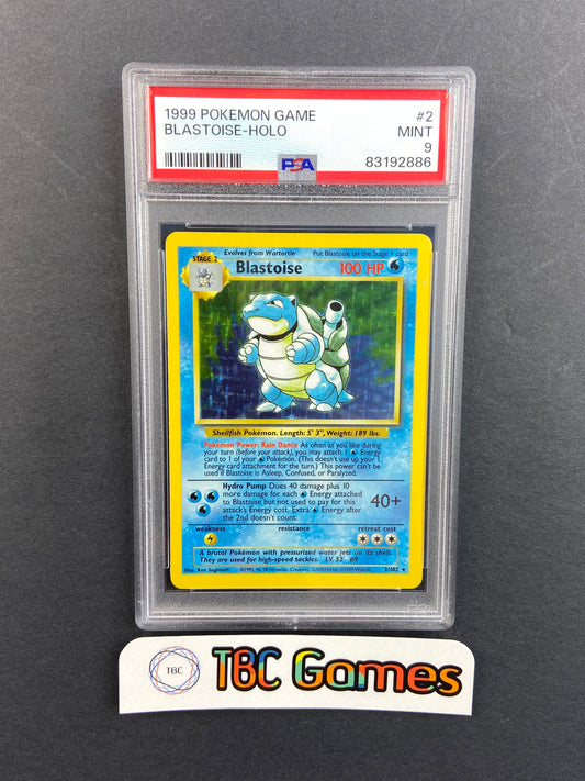 Blastoise Base Set Unlimited Holo 2/102 PSA 9